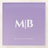 Lilac Custom Monogram Name Glasuntersetzer (Vorderseite)
