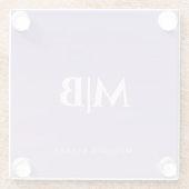 Lilac Custom Monogram Name Glasuntersetzer (Rückseite)