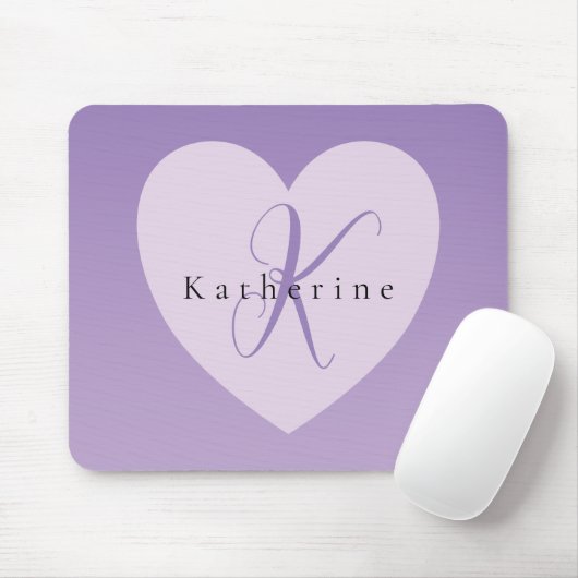 Lilac Custom Monogram Name Mousepad (Mit Mouse)