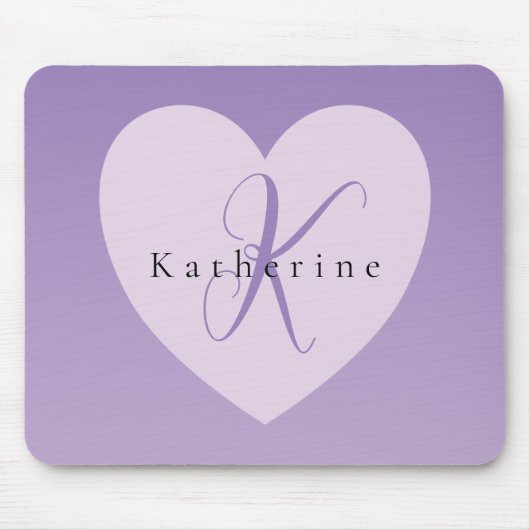 Lilac Custom Monogram Name Mousepad (Vorne)