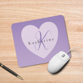 Lilac Custom Monogram Name Mousepad