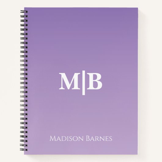 Lilac Custom Monogram Name Notizblock (Vorderseite)