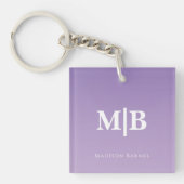 Lilac Custom Monogram Name Schlüsselanhänger (Vorderseite)