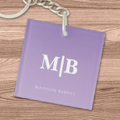 Lilac Custom Monogram Name Schlüsselanhänger