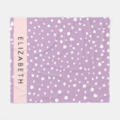 Lilac Dalmatiner Spots, Dalmatiner Punkte, Ihr Nam Fleecedecke (Vorderseite (Horizontal))