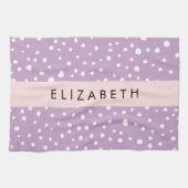 Lilac Dalmatiner Spots, Dalmatiner Punkte, Ihr Nam Geschirrtuch (Horizontal)