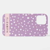 Lilac Dalmatiner Spots, Dalmatiner Punkte, Ihr Nam iPhone Hülle (Rückseite (Horizontal))