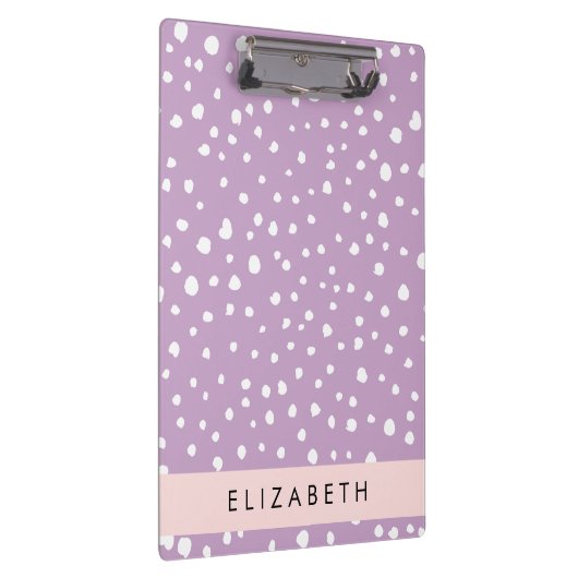 Lilac Dalmatiner Spots, Dalmatiner Punkte, Ihr Nam Klemmbrett (Rechts)