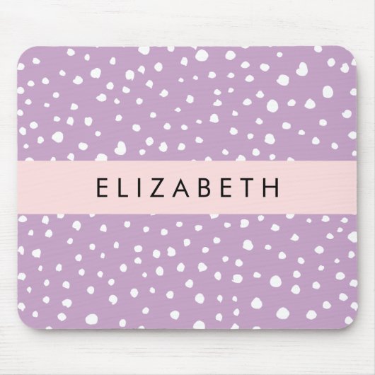 Lilac Dalmatiner Spots, Dalmatiner Punkte, Ihr Nam Mousepad (Vorne)
