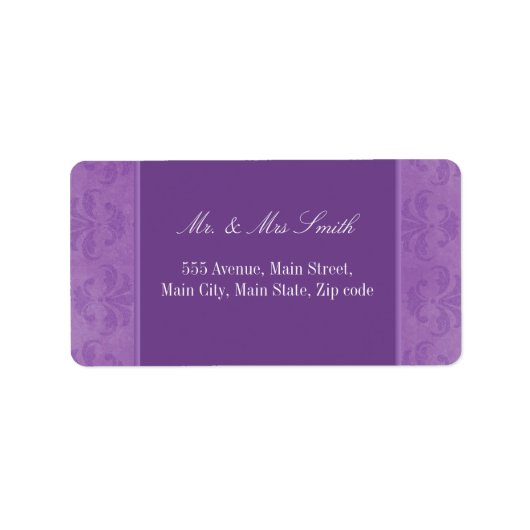 Lilac Damask Adressaufkleber (Vorne)