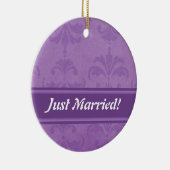 Lilac Damask Keramik Ornament (Rechts)