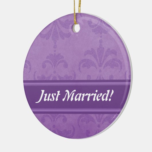 Lilac Damask Keramik Ornament (Links)