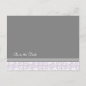 Lilac Damask Save the Date Hochzeitspostkarten Ankündigungspostkarte (Rückseite)