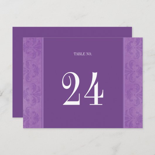 Lilac Damask Tischnummer (Vorne/Hinten)