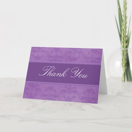 Lilac Damask Vielen Dank Dankeskarte (Vorderseite)