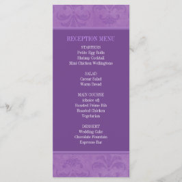 Lilac Damask Wedding Menü/Programm Menükarte