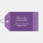 Lilac Damask Wedding Vielen Dank Geschenkanhänger (Rückseite Horizontal)