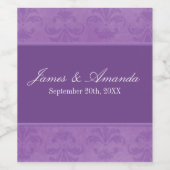 Lilac Damask Wedding Weinetikett (Einzelnes Label)