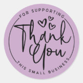 Lilac dankt Ihnen für die Unterstützung meines kle Runder Aufkleber (Vorderseite)