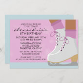 Lilac Dark Skin Skate Lakes Skaten Party Einladung (Vorne/Hinten)