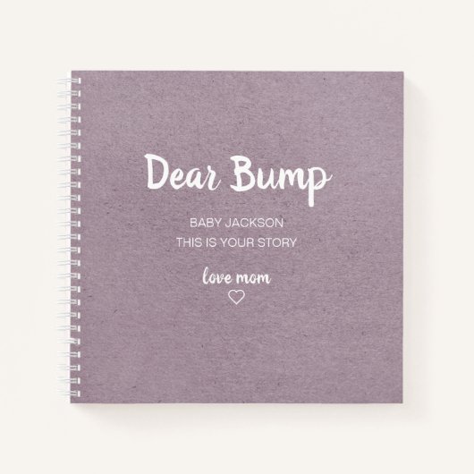 Lilac Dear Bump Keepake Pregnancy Journal Notizblock (Vorderseite)