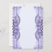 Lilac Delicate Lace Design Hochzeit Einladung (Rückseite)