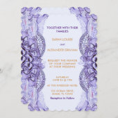 Lilac Delicate Lace Design Hochzeit Einladung (Vorne/Hinten)