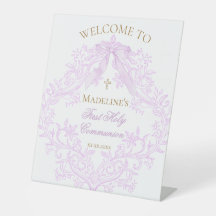 lilac design First Holy Communion welcome
