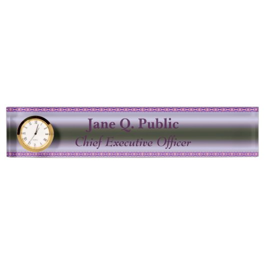 Lilac Desk Namplate Namensplakette (Vorderseite)