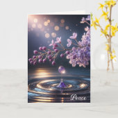 Lilac Dewdrop Beileid Karte (Gelbe Blume)