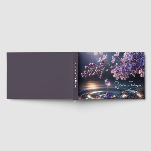 Lilac Dewdrop For Memorial Service Gästebuch (Voll)