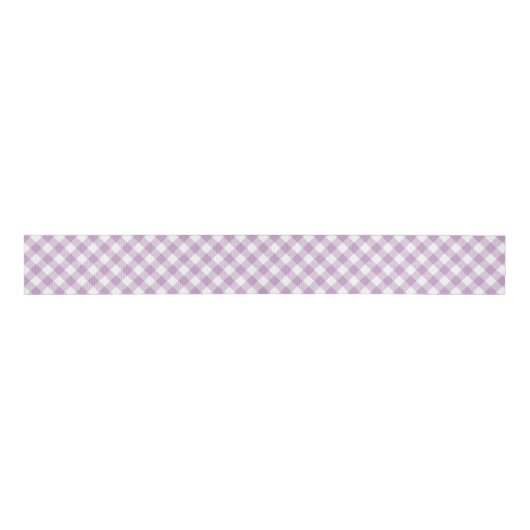 Lilac Diagonal Gingham Ripsband (Vorderseite)