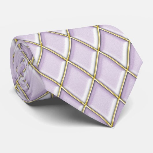 Lilac Diamond Pattern Mardi Gras Krawatte (Gerollt)