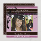 Lilac Dots gradustion Senior Pictures Class of Einladung (Vorne/Hinten)