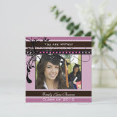 Lilac Dots gradustion Senior Pictures Class of Einladung (Stehend Vorderseite)