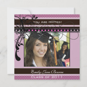 Lilac Dots & Wirbel Klasse der Senior Pictures Kla Einladung