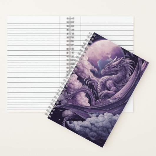 Lilac Dragon im Wolkenblatt Notizblock (Innen)