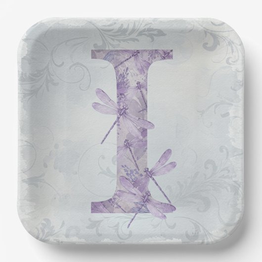 Lilac Dragonflies von Natasha Us Pappteller (Vorderseite)