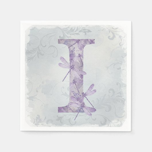 Lilac Dragonflies von Natasha Us Serviette (Vorderseite)