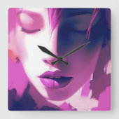 Lilac Dream Whisper - Serene, Ethereal, Lila Quadratische Wanduhr (Vorderseite)
