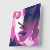 Lilac Dream Whisper - Serene, Ethereal, Lila Quadratische Wanduhr (Winkel)