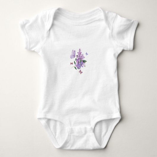 Lilac Dreams & Butterfly Whispers Baby Strampler (Vorderseite)