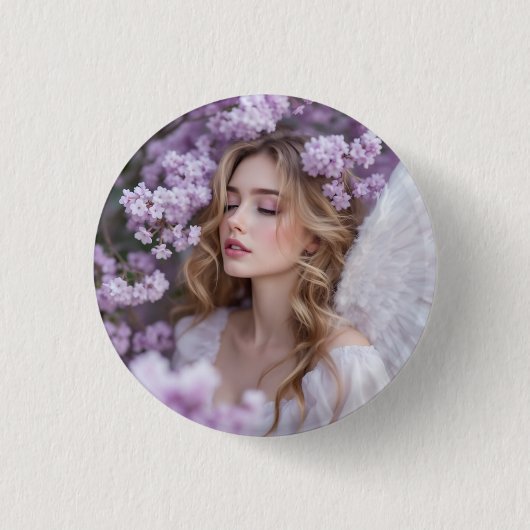 Lilac Dreams - Serene Spring Angel Button (Vorderseite)
