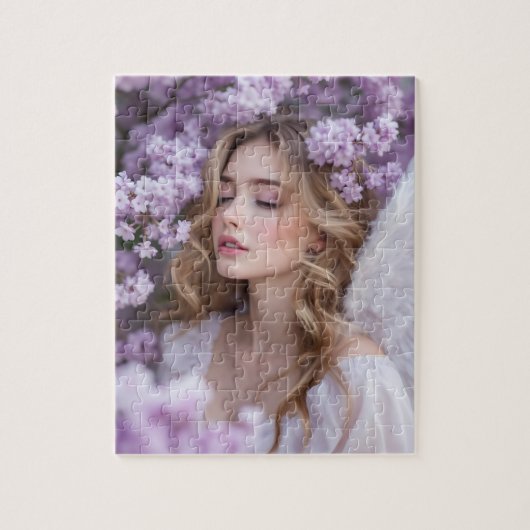 Lilac Dreams - Serene Spring Angel Puzzle (Vertikal)