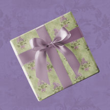Lilac Dreams Vintag Style Green Damask