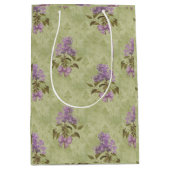 Lilac Dreams Vintag Style Green Damask Mittlere Geschenktüte (Vorderseite)