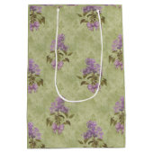 Lilac Dreams Vintag Style Green Damask Mittlere Geschenktüte (Rückseite)