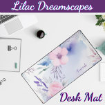 Lilac Dreamscapes anpassbar Schreibtischunterlage<br><div class="desc">Stellen Sie sich eine Welt der Ruhe mit unserer Lilac Dreamscapes individualisierbaren Schreibtischmatte vor! Lass den beruhigenden Lila-Farbtönen, die dich in ein Blickfeld von Fokus und Kreativität führen. Das wunderschöne Blumendesign verleiht Ihrem Arbeitsraum eine Touch von Eleganz. Personalisieren Sie diese Schreibtischmatte mit Ihrem Namen und machen Sie sie zu einem...</div>