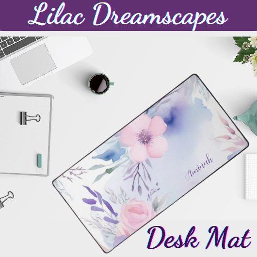 Lilac Dreamscapes anpassbar Schreibtischunterlage