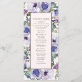 Lilac Dusty Blue Boho Floral Wedding Program Programm (Rückseite)